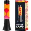 I-TOTAL® Lampada Lava Flared Colorata - Effetto Bolle Ipnotico, Design Retrò, Cera Fluida, Luce Rilassante, Lampada Decorativa per Casa e Ufficio (Base Nera Liquido Giallo Cera Rossa)