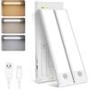 LUTW LED Sottopensile Cucina, USB Ricaricabile Luce Armadio Con Sensore Batteria da 1000mAh, Luce led Con Sensore di Movimento per Scale, Corridoio, Garage, 20cm, 2 Pezzi