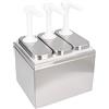 CHICIRIS Dispenser Condimento Acciaio Inossidabile 1L per Marmellata Insalata con 3 Pompe