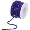 QUARKZMAN 10 Iarde 2,5mm Cristallo Strass Diamante Chiudi Catena Rifinitura Artiglio Coppa per Cucito, Artigianato, Fai-da-Te Gioielli Matrimonio Decorazioni Scuro Blu Gemme Scuro Blu Base