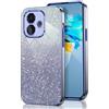 GOGME Glitter Cover per OPPO A5 Pro 5G, Tlaio Elettrolitico Silicone TPU Antiurto Trasparente/Brillare Protective Custodia. Blu