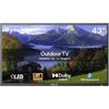 SYLVOX 43 TV da Esterno, QLED 4K UHD 1000Nits, Smart Google TV IP55 Impermeabile,Tuner DVB-T2/S2/C HEVC 10, WiFi, Google Assistant, Outdoor Televisione per Giardini, Terrazza (Deck Pro 2.0 QLED)