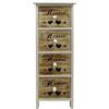 Rebecca Mobili Comodino Stretto, Cassettiera 3 Cassetti, Legno Bianco Marrone, Montato, Scandinvavo, per Camera Da Letto Soggiorno - Misure: 59 x 26 x 30 (HxLxP) - Art. RE6492
