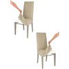 t m c s Tommychairs - Set 2 sedie imbottite con cuffia sfoderabile modello Jazz per cucina, struttura in faggio cappuccino, seduta e schienale imbottiti e rivestiti con cuffia in tessuto camoscio NEW