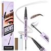 Ovyntremis Matita Sopracciglia 3D Waterproof con Pennello Microblading, Matita Precisa a Lunga Durata per Sopracciglia Naturali e Definite, Make-up Resistente all'Acqua (Marrone)