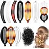 GOWTX 12 Pezzi Fermaglio di Capelli Retrò a Banana Flessibili Set, Clip a Pettine a Coda di Pesce Classico in Plastica con 100 Elastici, Francese Pettini a Doppia Banana Clip per Ragazze Signore