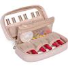 YARWO Organizer Porta Smalti per 12 Bottiglie, Valigetta per Finestra Visibile, Organizer Smalti per Unghie per Manicure e Nail Art, Rosa (Solo Borsa, Brevettata)