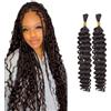 XFSRG 2 Ciocche Wave Cochet Braids Extension per Trecce Boho Senza Cuciture 16-24 Pollici Ricci Ondulati Sintetici Extension Treccine per Donne (4#)