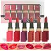 EONFAVE Set di rossetti opachi, 6 rossetti ad alta pigmentazione, rossetti fluorescenti rosa/marrone/rosso, impermeabili e di lunga durata, colori vivaci, texture vellutata e nessuna sensazione granulosa, set