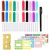Kare & Kind Tubi Nebulizzatore Nasale - 20 tubi nebulizzatore nasale vuoti (con stoppini) in 10 colori, 20 stoppini extra, strumento di apertura, 44 adesivi scrivibili, 2 mini contagocce e penna