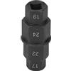 Riuulity Strumento per Asse Esagonale 24 Mm Strumento per Albero Esagonale Chiave a Tubo Smontaggio Ruota Moto 17 Chiavi Regolabili (BLACK)