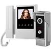 uoweky OBO HANDS Videocamera Portatile con Schermo da 4,3 Videocitofono con Campanello Impermeabile