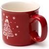 Tazza natalizia in ceramica con albero di Natale in bassorilievo CALGARY personalizzate o neutre