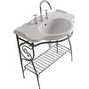 Ceramica globo Struttura Paestum a terra in metallo anticato con lavabo cm. 90x56 bianco lucido di Ceramica Globo