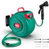 HYCHIKA BETTER TOOLS FOR BETTER LIFE HICHIKA Avvolgitubo da Giardino 20M - Aria Compressa Avvolgitubo Retrattile con Blocco Automatico, Ugello a 8 Funzioni, 180° Giro, Conservazione Sicura per Tubi d'Innaffiamento Esterni