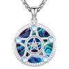 Eusense Collana Pentagramma Argento 925 Ciondolo Pentacolo Talismano Protezione Amuleto Wicca Strega Gioielli Regalo per Donne Uomini