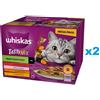 WHISKAS Adult Tasty Mix 48x85g Bocconcini con manzo, salmone, pollo e tacchino, pollo e merluzzo