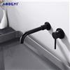 AODEYI In ottone Nero Opaco Lavandino del Bagno Rubinetto Rubinetto Calda E Fredda di Lavaggio di Acqua Del Bacino Girevole Beccuccio A Parete Vasca Da Bagno Miscelatore Spazzolato Rosa oro esterno becco - 210MM Chrome