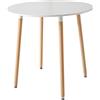 EGOONM tavolo da pranzo rotondo moderno Nordic scandinavo MDF Top gambe in faggio massiccio per soggiorno sala da pranzo bianco - WHite