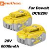 Powtree 4000/6000mAh 18V/20V per la batteria dell'utensile elettrico di Dewalt per DCB180 DCB181 DCB182 DCB201 DCB201-2 DCB200 DCB200-2 DCB204-2 - 1 PACK 3000mAh