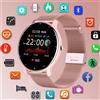 LIGE 2025 Smart watch Ladies Full touch Screen sport Fitness watch IP67 Bluetooth impermeabile per Android iOS Smart watch femminile - Silicone pink