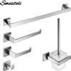 Smesiteli Set di accessori da bagno in nichel spazzolato Montaggio a parete Mensola da bagno Appendiabiti Porta carta igienica Porta asciugamani in acciaio inossidabile - paper holder