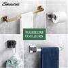 Smesiteli Set di accessori per il bagno mensola da parete nera opaca portarotolo di carta igienica appendiabiti appendiabiti portasciugamani Bar Rack Ring Bath Hardware - SS-Robe Hook