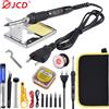 JCD 80W Kit saldatore elettrico Display LCD Temperatura regolabile 220V 110V con pasta saldante Punte di ferro Set di strumenti di saldatura - Blu scuro