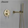 Smesiteli Set doccia in oro spazzolato miscelatore per doccia con soffione girevole beccuccio per vasca da bagno montaggio a parete rubinetto per doccia deviatore combinato per bagno con doccetta - Rose gold