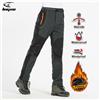 LNGXO Pantaloni da trekking in pile spesso caldo da uomo Pantaloni da pioggia invernali impermeabili antivento per esterni Soft Shell Trekking Pantaloni da sci da campeggio - Men Gray