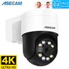 ASECAM Telecamera IP PTZ da 8MP 4K Rilevazione facciale Audio POE Esterna H.265 Onvif CCTV RTSP Visione notturna a colori AI Telecamera di sicurezza stradale Xmeye