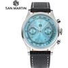 San Martin nuovi orologi da uomo 38mm Fashion Top Luxury orologio cronografo al quarzo per uomo orologio da polso con specchio zaffiro 5ATM - Sunray Orange
