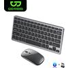GOOJODOQ Tastiera wireless Bluetooth 5.0 e 2.4G Mini Multimedia teclado bluetooth per PC portatile TV iPad Macbook Tastiera Android iPad - KM02 Black