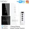MoesHouse MOES WiFi Smart Curtain Blind Switch per Elettrico Motorizzato Tuya Tenda Roller Shutter Alexa Echo Google Home Controllo Vocale - EU White (square)