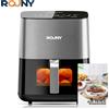 rouny Friggitrice ad aria da 5 litri, forno elettrico con friggitrice senza olio con controllo touch, cestello antiaderente e finestra visibile, dimensioni familiari - MIUI