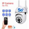 ESCAM Telecamera IP PTZ 5G Telecamere di sorveglianza WiFi HD 1080P Telecamera di sicurezza per visione notturna a colori da 2 MP Telecamera wireless con zoom digitale 4x -