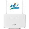 ALLOYSEED Router Wireless 4G 300Mbps 4G LTE CPE Router Modem RJ45 LAN WAN Antenna esterna Hotspot Wireless con Slot per Sim Card EU US Plug -
