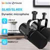 FDUCE SL40X/SL40 Microfono dinamico USB/XLR con uscita auricolare integrata e isolamento acustico, per podcast, giochi, trasmissione in diretta - SL40X