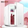 BALASHOV Mini frigorifero per trucco da 4 litri con specchio luminoso a LED Frigorifero portatile per riporre cosmetici Mantieni fresco il dispositivo di raffreddamento per l'auto domestica a doppio uso - White EU Plug