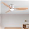 veldwind Ventilatore da soffitto moderno a LED senza luci Motore DC Ventole temporizzate a 6 velocità Ventilatore Lux & vitae con telecomando da pavimento basso da 20 cm con luci -