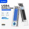 Orico Custodia SSD ORICO 40Gbps USB4 M.2 con ventola di raffreddamento custodia M2 NVMe compatibile con Thunderbolt 3 4 USB3.2 per MacBook Pro - with Fan Black