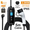 Feyree EV Charger Type2 16A 3.5kW Scatola di ricarica portatile Cavo da 5M Presa GBT Type1 Adattatore J1772 per caricabatteria per auto per veicoli elettrici - Type2 Customize Plug