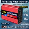TATALIKEN Inverter Onda Sinusoidale Pura 2500W/3500W/4500W/5000WDC 12V/24V a AC 220V 230V Convertitore di Trasferimento di Tensione Adattatore di Ricarica Presa UE