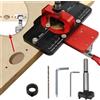 FNICEL Localizzatore guida per foratura per fori per la lavorazione del legno Maschera per alesatura cerniera da 35 mm con dispositivo Modello per apri fori in plastica di alluminio Armadi per porte - 35mm Hinge Set