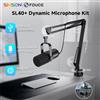 FDUCE SL40+ Kit microfono dinamico USB/XLR con uscita auricolare integrata/isolamento acustico/supporto per braccio, per mixer PC PS5/4 - SL40 WHITE