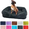 Letto per cani di grandi dimensioni Letto per animali domestici in peluche per cani Cuscino invernale addensato Letto per cani Divano imbottito rimovibile Cuccia quadrata per cani di piccola taglia