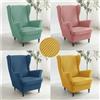 WANERQU Fodera per sedia ad ala in pile polare Fodera per divano con schienale ad alette elasticizzato Fodera per poltrona in spandex elastico con fodera per cuscino Protezione per mobili - B3 Footstool Cover