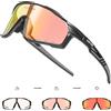 KAPVOE Occhiali da ciclismo fotocromatici Uomo MTB Occhiali da guida per bicicletta Donna Bici da strada Sport Occhiali UV400 Occhiali da sole da ciclismo - K76-PH-1L-09
