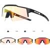 Kapvoe Occhiali da sole da ciclismo fotocromatici per esterni per uomo Occhiali da ciclismo Occhiali da bicicletta da montagna Sport da donna Occhiali da corsa UV400 - K9023-PH-1L-03