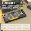 AJAZZ AK820 / AK820PRO TKL Tastiera meccanica da gioco 75% 82 tasti Guarnizione Hot Swap Tastiera wireless Bluetooth cablata per Mac/Win - AK820-White